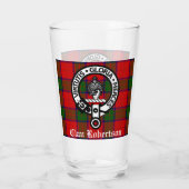 Clan Robertson Crest Badge & Tartan Glas (Achterkant)