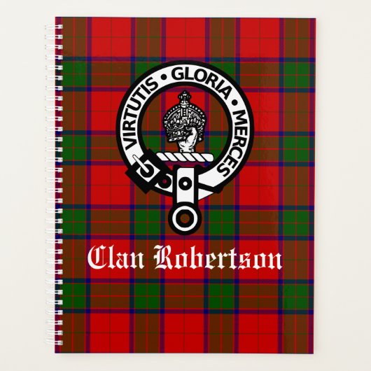 Clan Robertson Crest Badge & Tartan Planner (Voorkant)