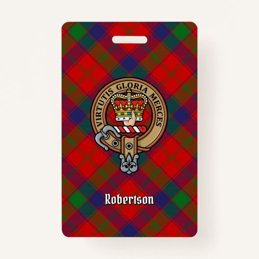 Clan Robertson Crest over Tartan Badge (Voorkant)