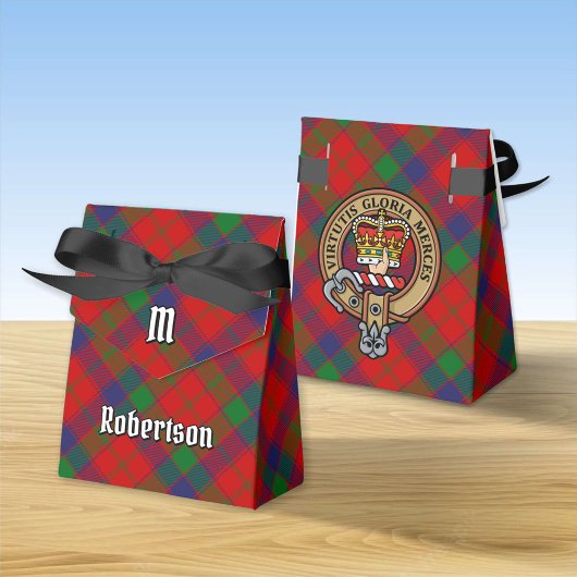 Clan Robertson Crest over Tartan Bedankdoosjes