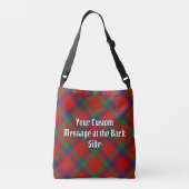 Clan Robertson Crest over Tartan Crossbody Tas (Achterkant)
