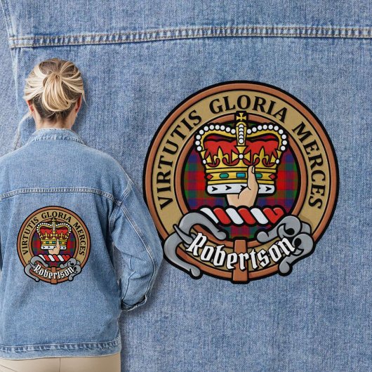 Clan Robertson Crest over Tartan Denim Jacket