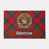Clan Robertson Crest over Tartan Deurmat (Voorkant)