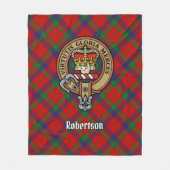 Clan Robertson Crest over Tartan Fleece Deken (Voorkant)