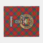 Clan Robertson Crest over Tartan Fleece Deken (Voorkant (Horizontaal))