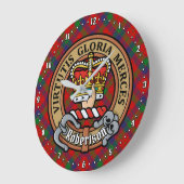Clan Robertson Crest over Tartan Grote Klok (Hoek)