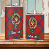 Clan Robertson Crest over Tartan Heupfles