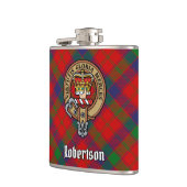 Clan Robertson Crest over Tartan Heupfles (Links)