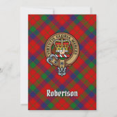 Clan Robertson Crest over Tartan Kaart (Achterkant)