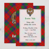 Clan Robertson Crest over Tartan Kaart (Voorkant / Achterkant)