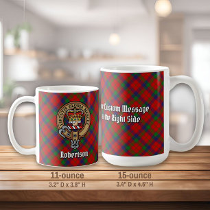 Clan Robertson Crest over Tartan Koffiemok
