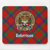 Clan Robertson Crest over Tartan Muismat (Voorkant)