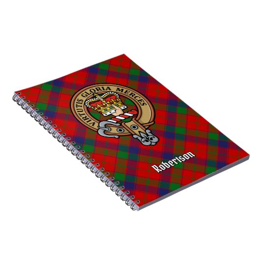 Clan Robertson Crest over Tartan Notitieboek (Rechterzijde)
