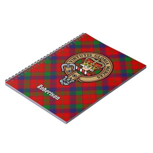 Clan Robertson Crest over Tartan Notitieboek (Linkerzijde)