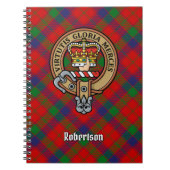 Clan Robertson Crest over Tartan Notitieboek (Voorkant)