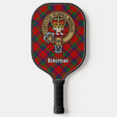 Clan Robertson Crest over tartan Pickleball Paddle (Voorkant)