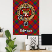 Clan Robertson Crest over Tartan Poster (Thuiskantoor)