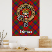 Clan Robertson Crest over Tartan Poster (Keuken)