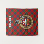 Clan Robertson Crest over Tartan Wandkleed (Voorkant (horizontaal))