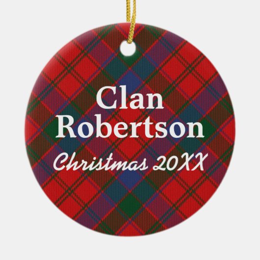 Clan Robertson Donnachaidh Scottish Tartan Keramisch Ornament (Voorkant)