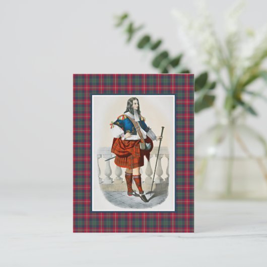 Clan Robertson  Illustratie Tartan Lijst Briefkaart (Staand voorkant)