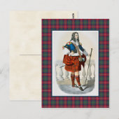 Clan Robertson  Illustratie Tartan Lijst Briefkaart (Voorkant / Achterkant)
