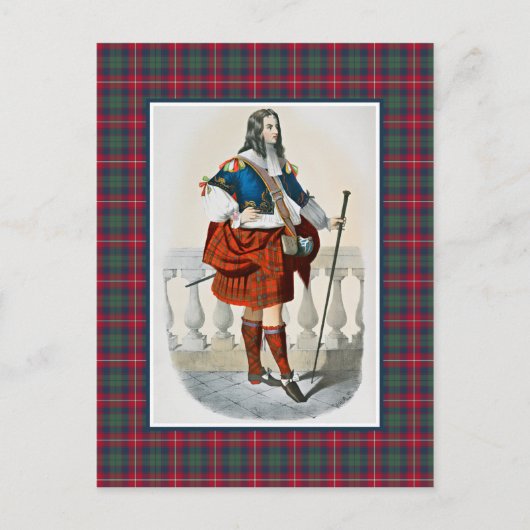 Clan Robertson  Illustratie Tartan Lijst Briefkaart (Voorkant)