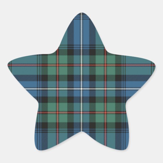 Clan Robertson Plaid Star Sticker (Voorkant)