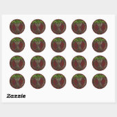 Clan Robertson Tartan en Celtic Tree of Life Ronde Sticker (Vel)