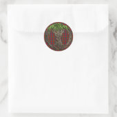 Clan Robertson Tartan en Celtic Tree of Life Ronde Sticker (Tas)