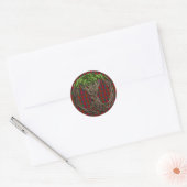Clan Robertson Tartan en Celtic Tree of Life Ronde Sticker (Envelop)