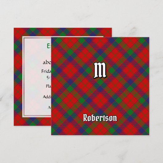 Clan Robertson Tartan Kaart (Voorkant / Achterkant)