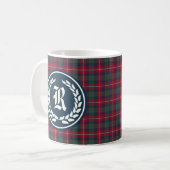 Clan Robertson Tartan Monogram Koffiemok (Voorkant links)