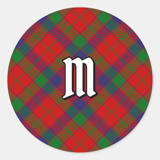Clan Robertson Tartan Ronde Sticker (Voorkant)