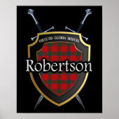 Clan Robertson Tartan Scottish Shield & Swords Poster (Voorkant)