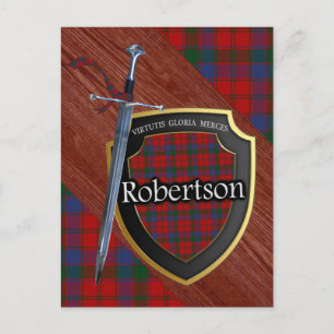 Clan Robertson Tartan Sword & Shield Briefkaart
