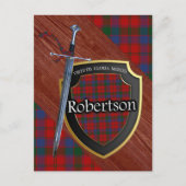 Clan Robertson Tartan Sword & Shield Briefkaart (Voorkant)
