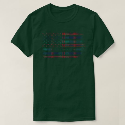 Clan Robertson van Struan Schotse tartan US vlag S T-shirt (Design voorkant)