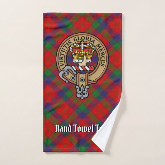 Clan Robertson Wapen over Tartan Bad Handdoek (Handdoek)