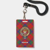 Clan Robertson Wapen over Tartan Badge (Voorzijde met lanyard)