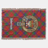 Clan Robertson Wapen over Tartan Deken (Voorkant)