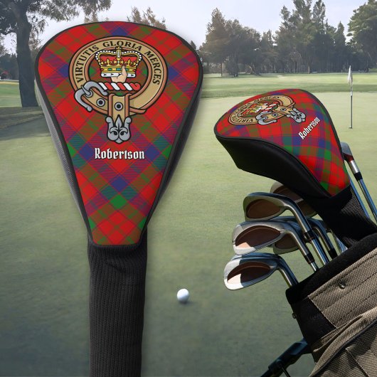Clan Robertson Wapen over Tartan Golfheadcover