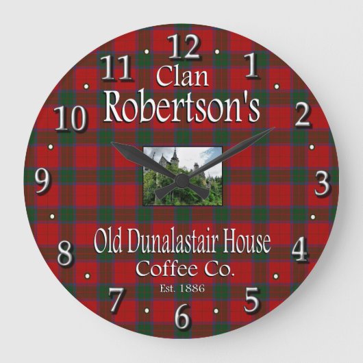 Clan Robertson's Old Dunalastair House Coffee Co. Grote Klok (Voorkant)