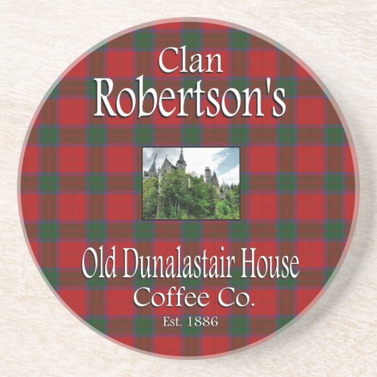Clan Robertson's Old Dunalastair House Coffee Co. Zandsteen Onderzetter (Voorkant)