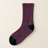 Clan Robinson Tartan Navy Blue en Red Pset Sokken (Links - buitenkant)