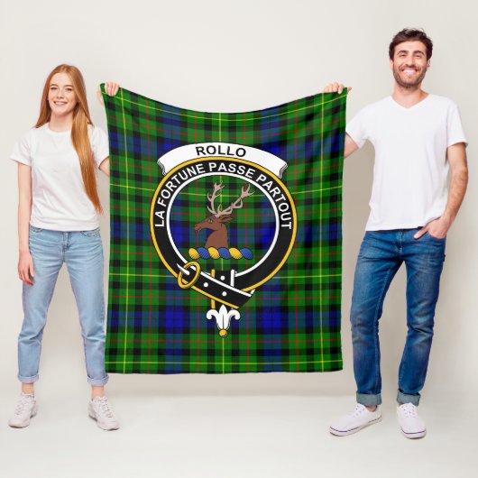 Clan Rollo Tartan Pset Fleece Deken (In situ)