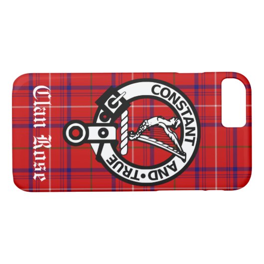 Clan Roos Crest Badge en Tartan Case-Mate iPhone Case (Achterkant (Horizontaal))