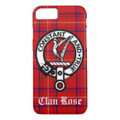 Clan Roos Crest Badge en Tartan Case-Mate iPhone Case (Achterkant)