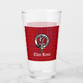 Clan Roos Crest Badge en Tartan Glas (Achterkant)
