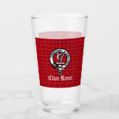 Clan Roos Crest Badge en Tartan Glas (Voorkant)